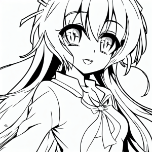 Anime Girl Coloring Pages free